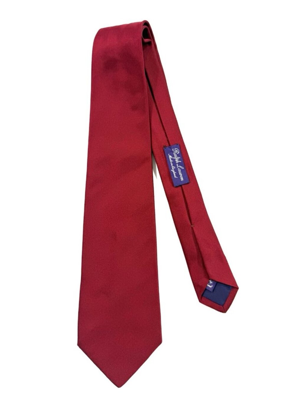 Ralph Lauren Purple Label Tie 100% Silk Handmade In England Luxury Necktie Red